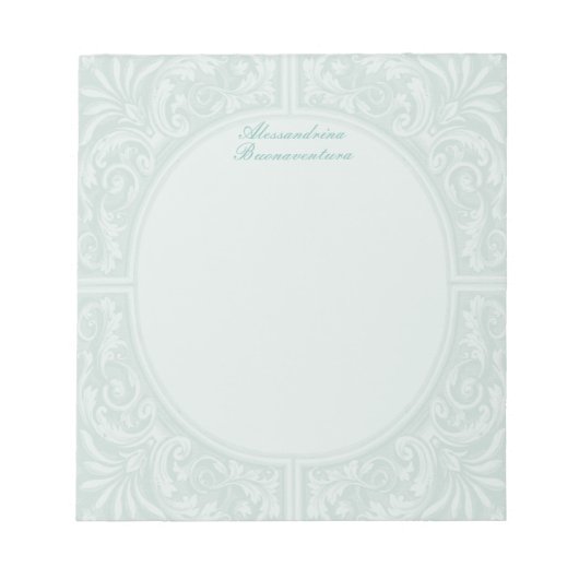 Munt Floral Relief Circular Lijst Notitieblok (Voorkant)