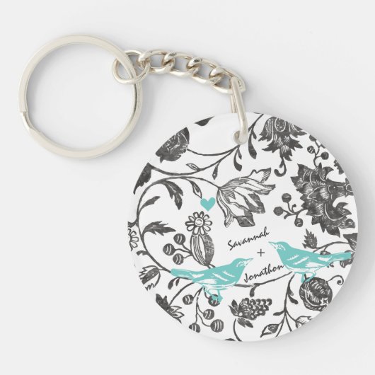 Munt Foto  Matin Love Bird Key Rings Sleutelhanger (Voorkant)