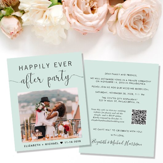 Munt Foto QR Code Weddenschappen Reception Uitnodi
