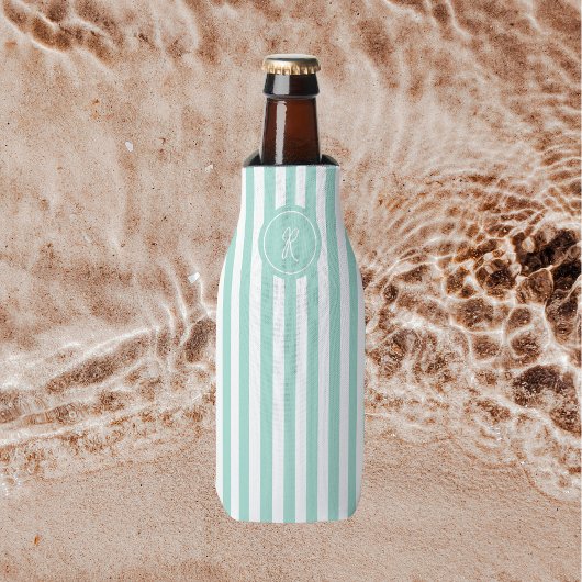Munt Frans strand Stripe Persoonlijk Monogram Flesjeskoeler