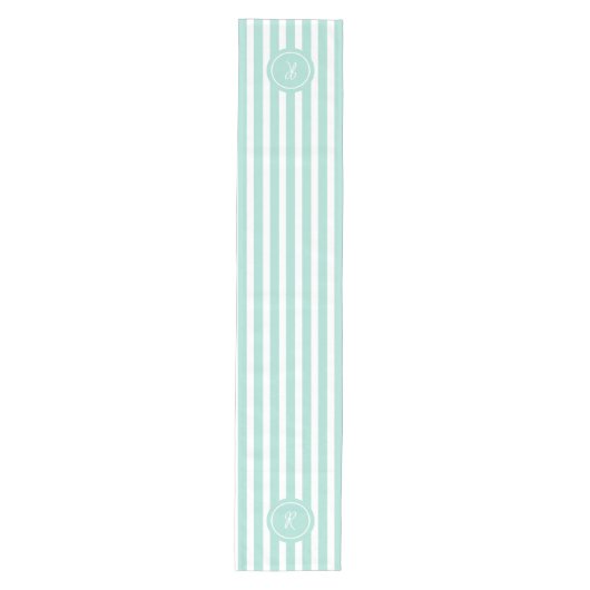 Munt Frans strand Stripe Persoonlijk Monogram Medium Tafelloper (Voorkant)