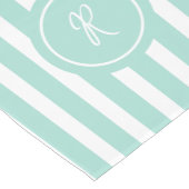 Munt Frans strand Stripe Persoonlijk Monogram Medium Tafelloper (Hoek)