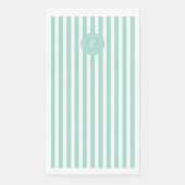 Munt Frans strand Stripe Persoonlijk Monogram Servet (Voorkant)