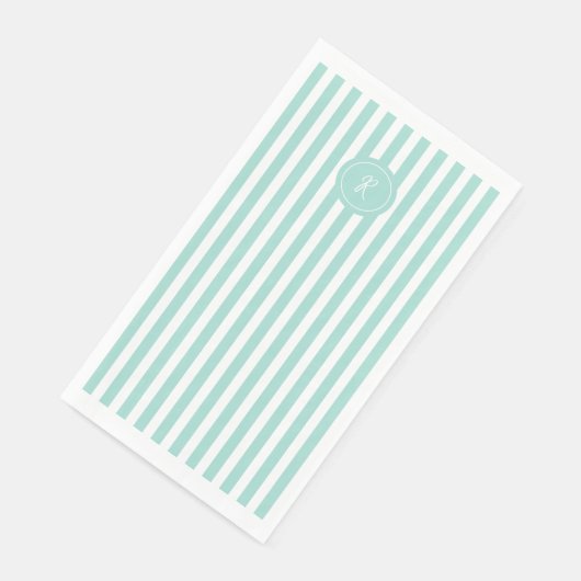 Munt Frans strand Stripe Persoonlijk Monogram Servet (Hoek)