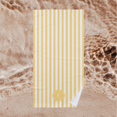 Munt Frans strand Stripe Persoonlijk Monogram Strandlaken