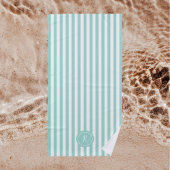 Munt Frans strand Stripe Persoonlijk Monogram Strandlaken
