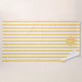 Munt Frans strand Stripe Persoonlijk Monogram Strandlaken (Voorkant)