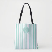 Munt Frans strand Stripe Persoonlijk Monogram Tote Bag (Voorkant)