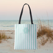 Munt Frans strand Stripe Persoonlijk Monogram Tote Bag