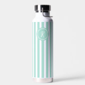 Munt Frans strand Stripe Persoonlijk Monogram Waterfles (Links)