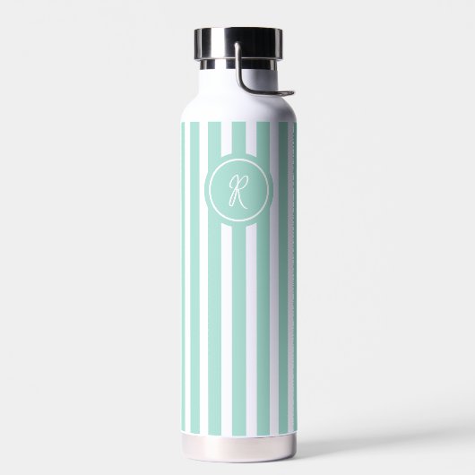 Munt Frans strand Stripe Persoonlijk Monogram Waterfles (Links)
