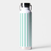 Munt Frans strand Stripe Persoonlijk Monogram Waterfles (Voorkant)
