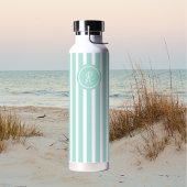 Munt Frans strand Stripe Persoonlijk Monogram Waterfles