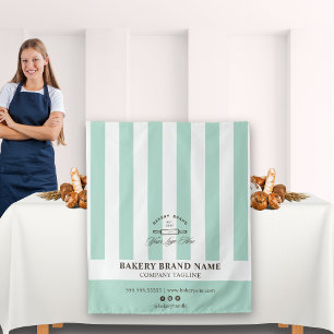 Munt Franse Strepen Bakkerij Logo Tafel Runner Wandkleed