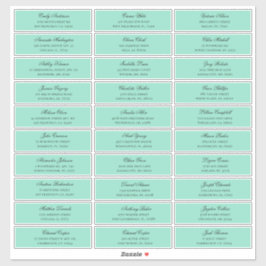 Munt gasten namen adres. Bruiloft verzendlabels Sticker