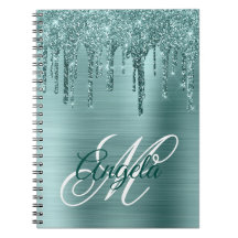 Munt Geborstelde Folie Glitter Drup Fancy Monogram