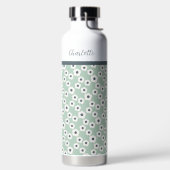 Munt Gepersonaliseerd Modern Retro Floral Patroon Waterfles (Links)