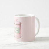 Munt geruite roze thee koffiemok (Voorkant rechts)