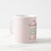 Munt geruite roze thee koffiemok (Voorkant links)