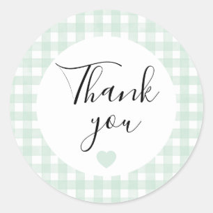 Munt Gingham Bedankt Favorietensticker Ronde Sticker