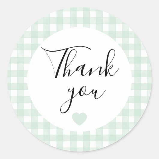 Munt Gingham Bedankt Favorietensticker Ronde Sticker (Voorkant)