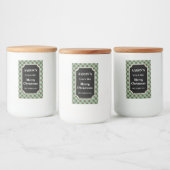 Munt Gingham Keukenlabels Cadeau Stickers (Flessen)