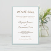 Munt Gold White Wedding Munt Mennial Modern Hashta Kaart (Staand voorkant)