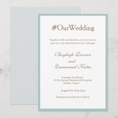 Munt Gold White Wedding Munt Mennial Modern Hashta Kaart (Voorkant / Achterkant)