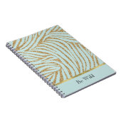 Munt Goud Glitter Zebra Notitieboek (Rechterzijde)