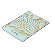 Munt Goud Glitter Zebra Notitieboek (Linkerzijde)