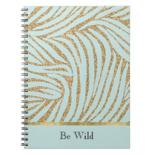 Munt Goud Glitter Zebra Notitieboek