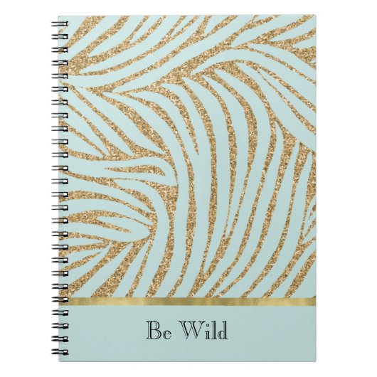 Munt Goud Glitter Zebra Notitieboek (Voorkant)