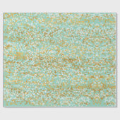 Munt Goud Witte Confetti Kerstmis Cadeaupapier (Vlak)