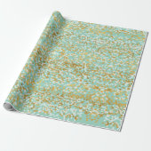 Munt Goud Witte Confetti Kerstmis Cadeaupapier (Uitgerold)