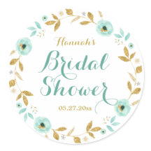 Munt Gouden Bloemenkrans Bruidsfeest Sticker