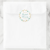 Munt Gouden Bloemenkrans Bruidsfeest Sticker (Tas)
