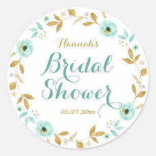 Munt Gouden Bloemenkrans Bruidsfeest Sticker