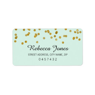 Munt Gouden Glitter confetti Adreslabels Etiket