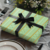 Munt & Gouden Streep Luxe Cadeaupapier