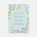 Munt Green Colorful Confetti Kids Birthday Party Kaart<br><div class="desc">Maak kennis met onze prachtige uitnodiging voor Confetti, perfect voor het volgende verjaardagsfeest van uw kind! Met zijn charmante kleurenschema en feestelijk ontwerp, zal deze uitnodiging de speciale dag van uw kind des te meer gedenkwaardig maken. De uitnodiging is voorzien van een zwevende groene achtergrond die is voorzien van heldere,...</div>