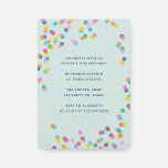 Munt Green Colorful Confetti Kids Birthday Party Kaart<br><div class="desc">Onze uitnodiging voor Confetti verjaardagsfeestjes is voorzien van een leuke en kleurrijke polka-dop op een groene achtergrond. Als je meer objecten wilt zien,  kun je het collectie 'Confettien' bekijken.</div>