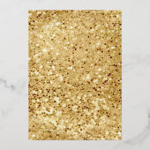 Munt Green Floral Quinceanera Gold Folie Uitnodiging (Achterkant)