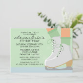 Munt Green Medium Skin Schaats Laces Ice Skating P Kaart (Staand voorkant)