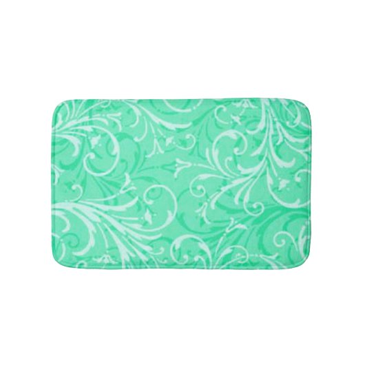 Munt Green Ornamental Bath Mat (Voorkant)
