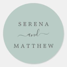 Munt Green Wedding Envelope Seals Ronde Sticker