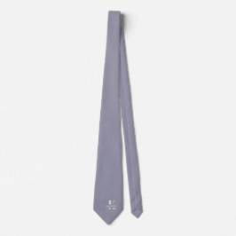 Munt Grijs Elegante Monogram + Naam Stropdas