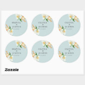 Munt groen bloemenlente bloemen bruiloft gunst ronde sticker (Vel)