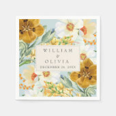 Munt groen bloementuin wildflower lente bruiloft servet (Voorkant)