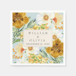 Munt groen bloementuin wildflower lente bruiloft servet