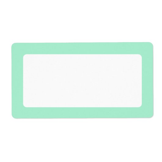 Munt groen effen kleur rand blanco etiket (Voorkant)